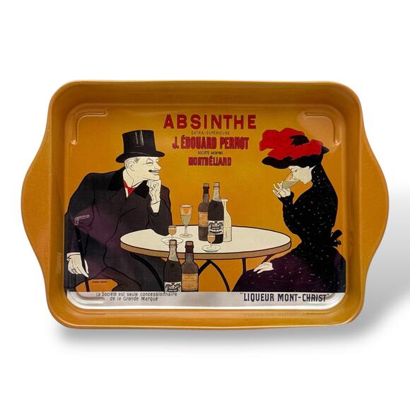 Absinthe J. Edouard Pernot "Liqueur Mont-Christ" Metal Tray - Picture 1 of 6